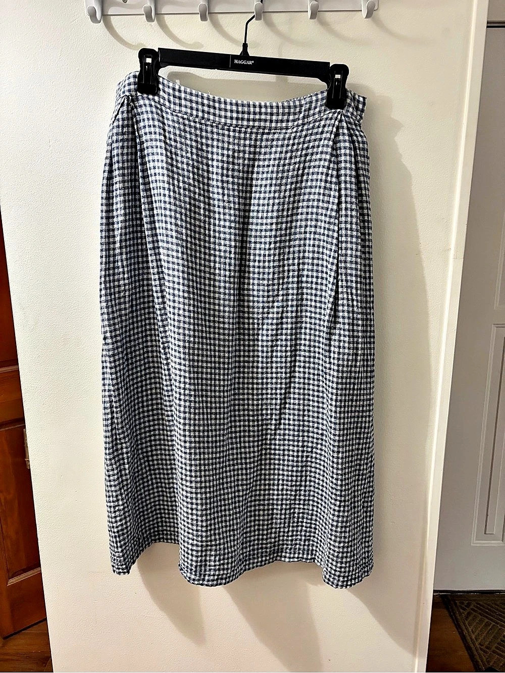 LINTICO Gingham Maxi Skirt in Blue & White, XL